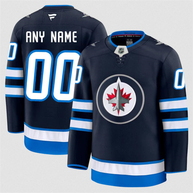 Men's Navy Winnipeg Jets Active Player Custom 2024-25 Home Stitched Hockey Jersey